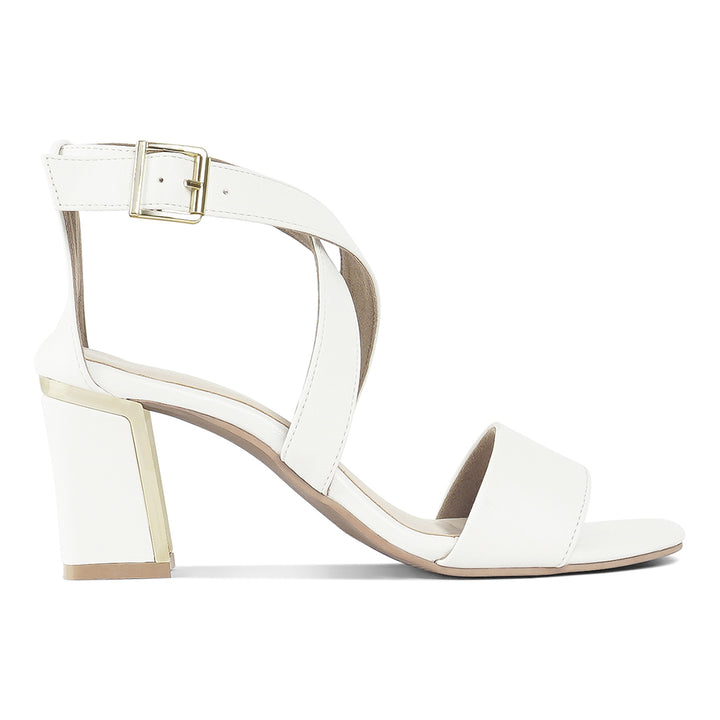 square toe strappy block heels#color_white