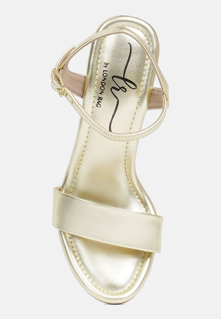 women metallic faux leather sandals#color_gold