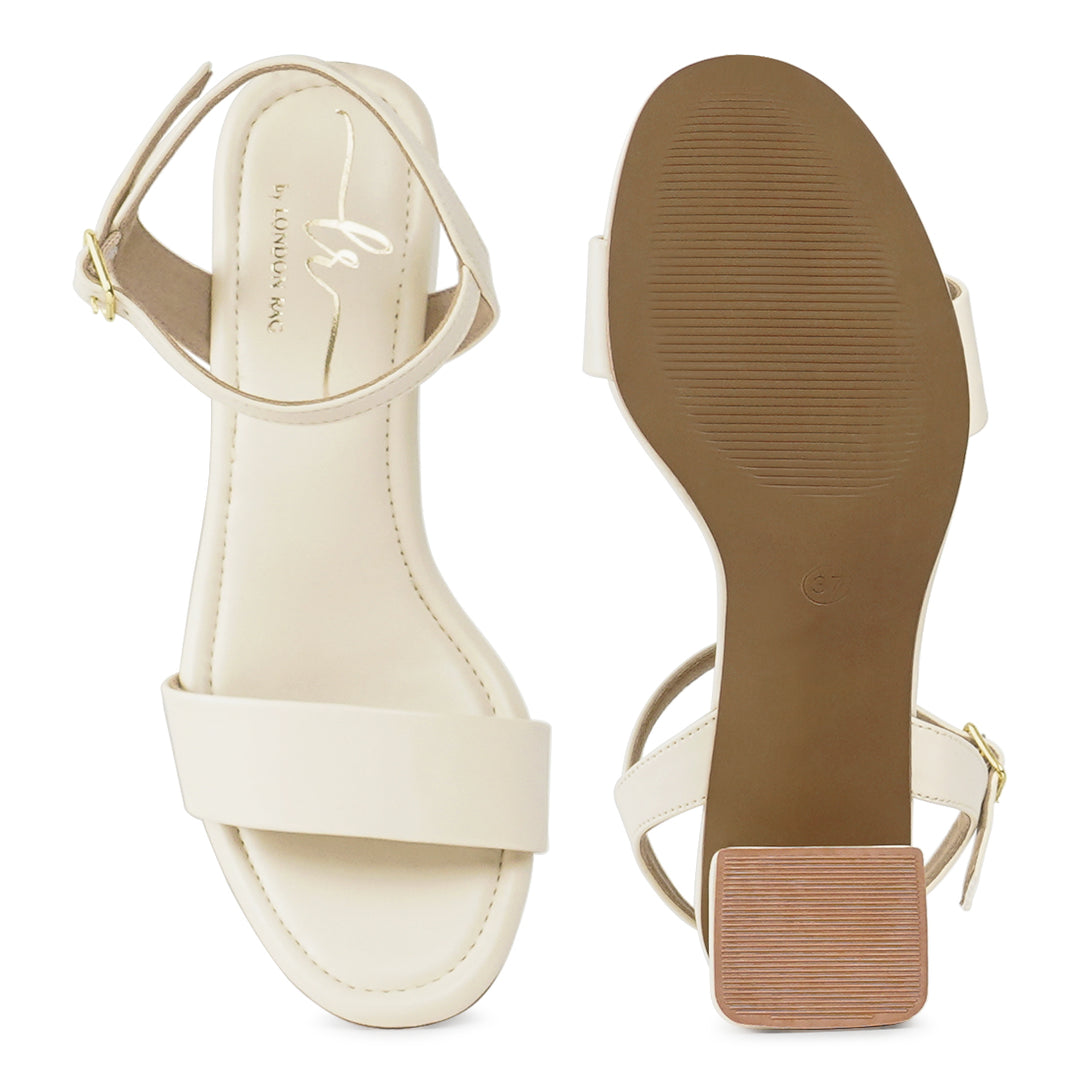 pin buckle strap block heels#color_beige