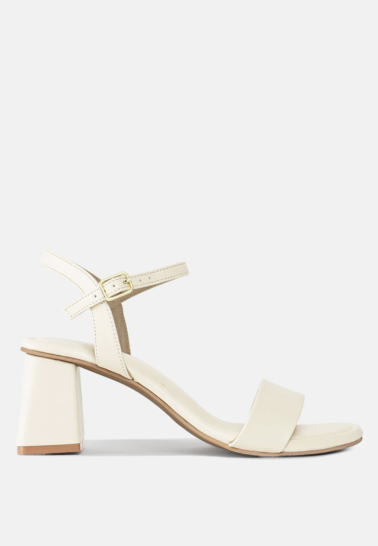 women pin buckle strap block heels#color_beige