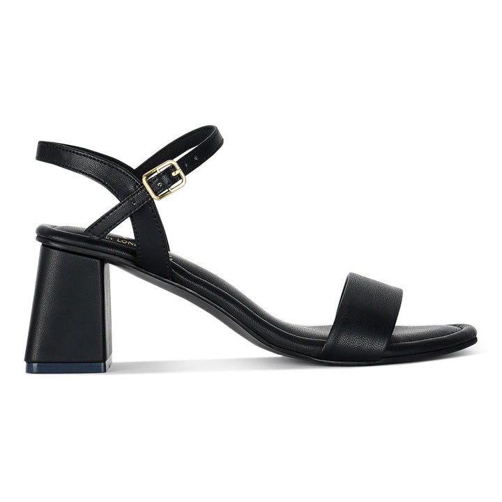pin buckle strap block heels#color_black