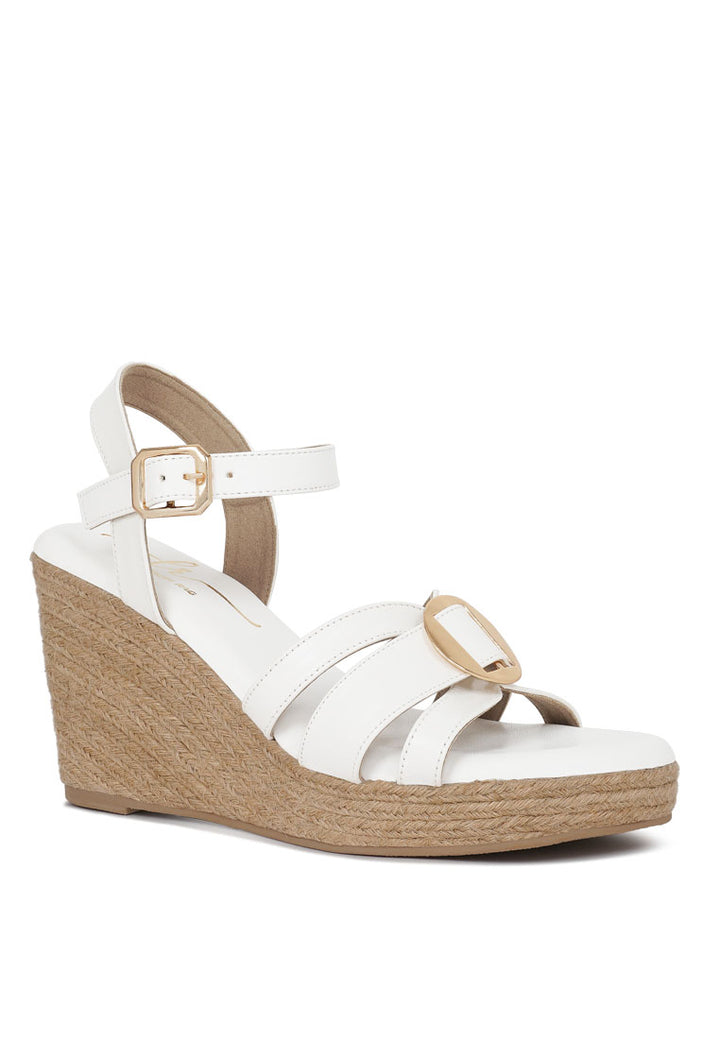 Women Comfortable Pin Buckle Espadrille Wedges