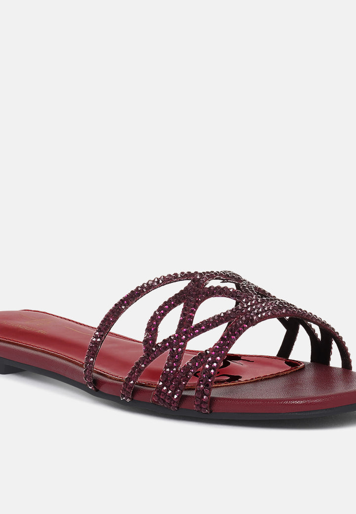 women rhinestone-embellished slip-on flats#color_burgundy