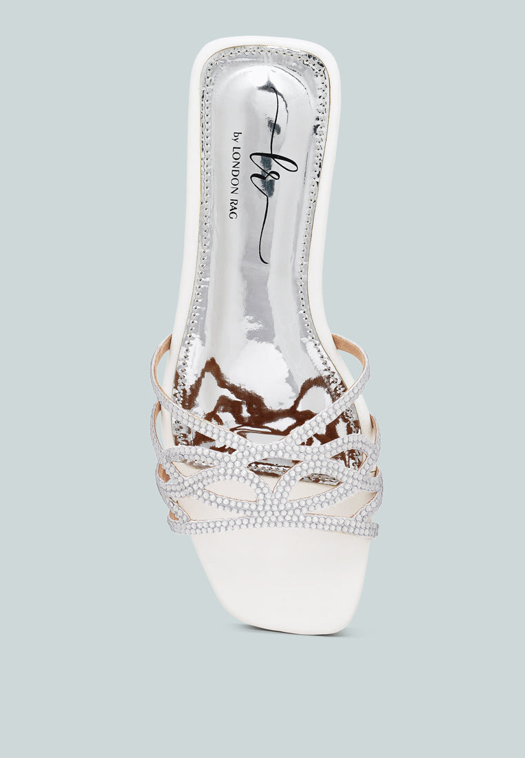 women rhinestone-embellished slip-on flats#color_white