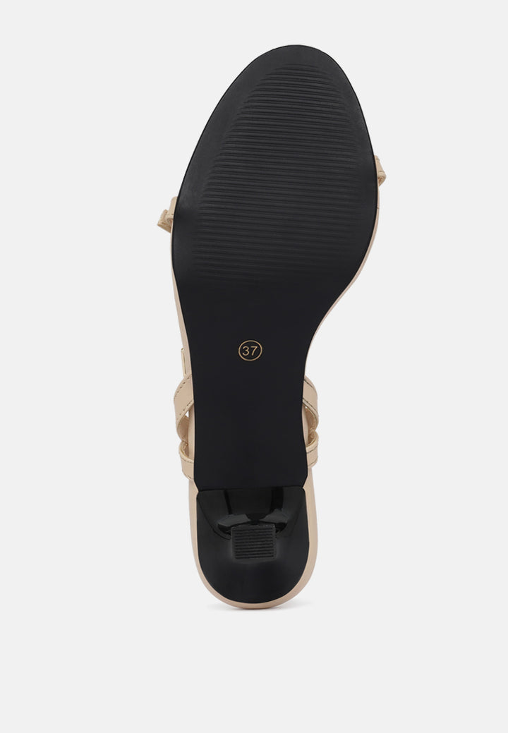 women strappy faux leather kitten heels#color_beige