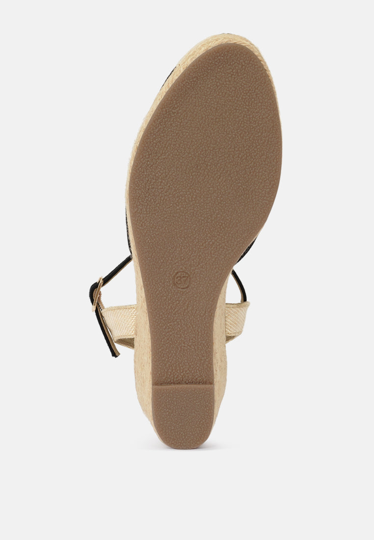 women soft microfiber espadrille wedges#color_black