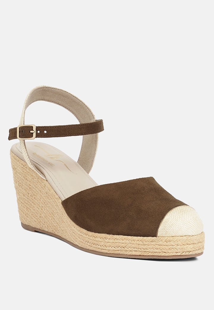 women soft microfiber espadrille wedges#color_tan