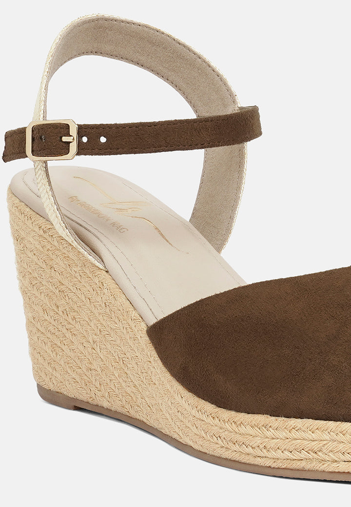women soft microfiber espadrille wedges#color_tan
