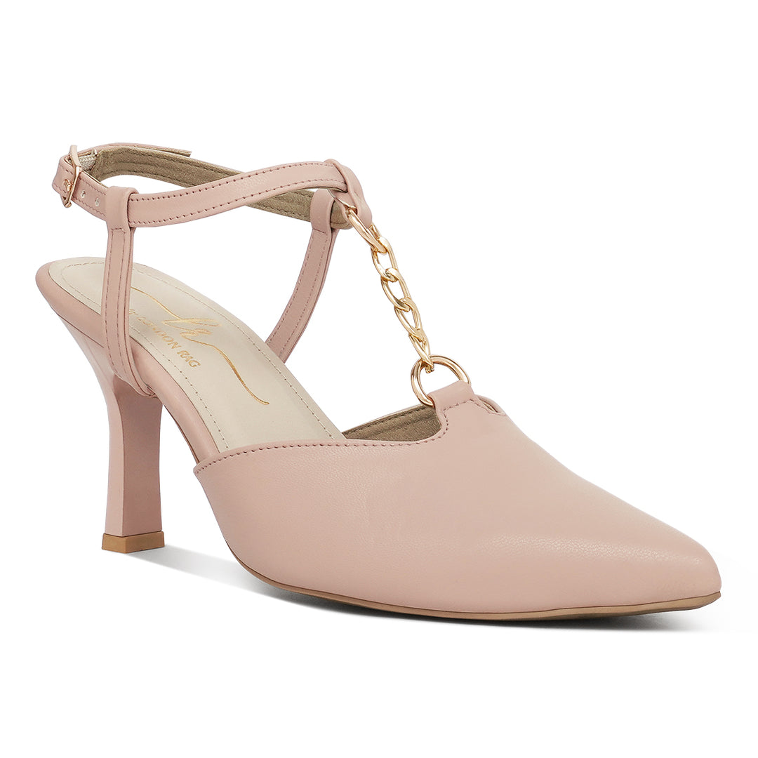 women metallic chain t strap sandals#color_burgundy