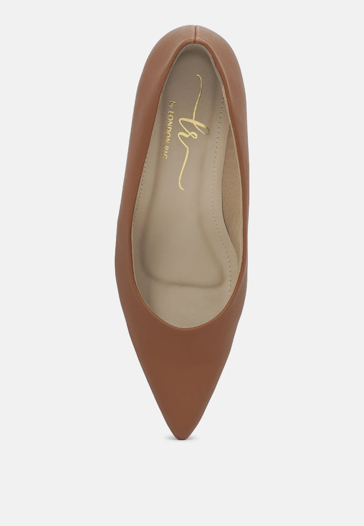 women faux leather stiletto pumps#color_brown