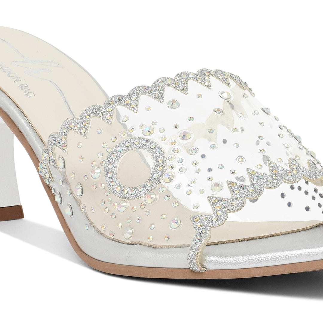 women rhinestones & glitter embellished kitten heels#color_silver