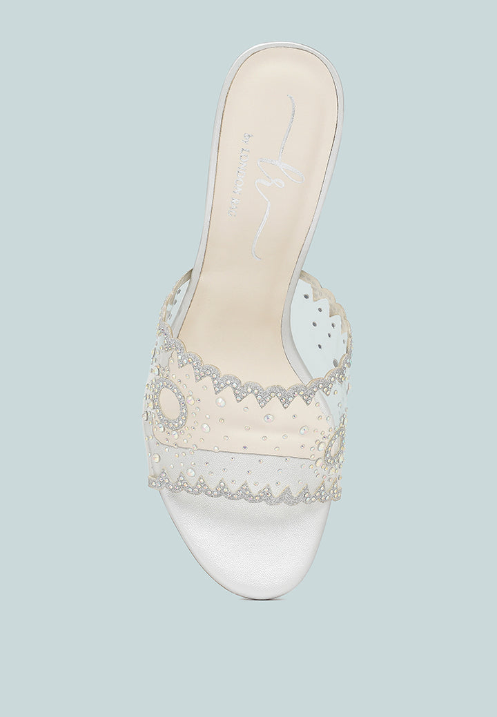 women rhinestones & glitter embellished kitten heels#color_silver