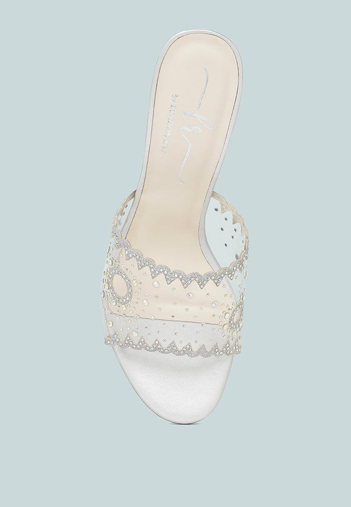 women rhinestones & glitter embellished kitten heels#color_silver