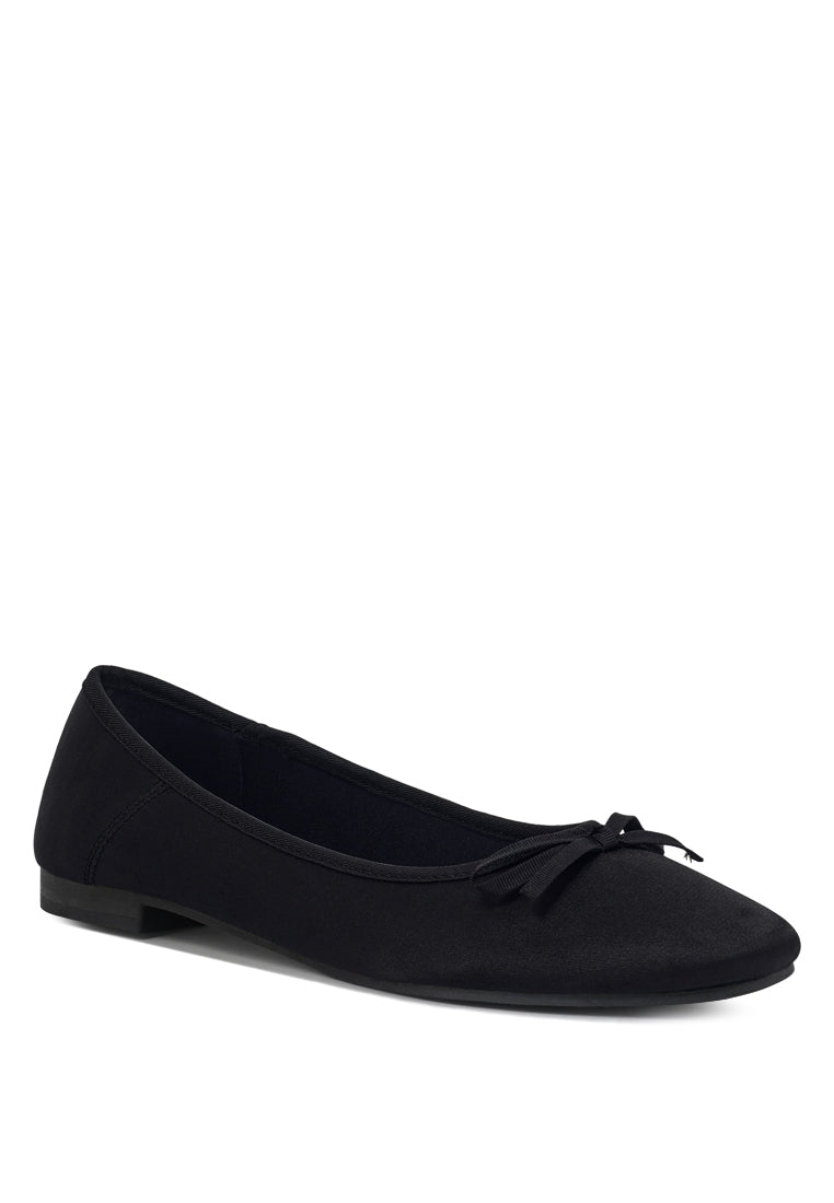 women bow detail satin ballerinas#color_black