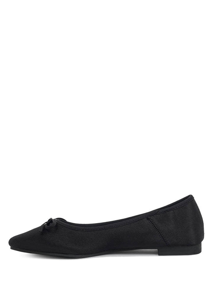 women bow detail satin ballerinas#color_black