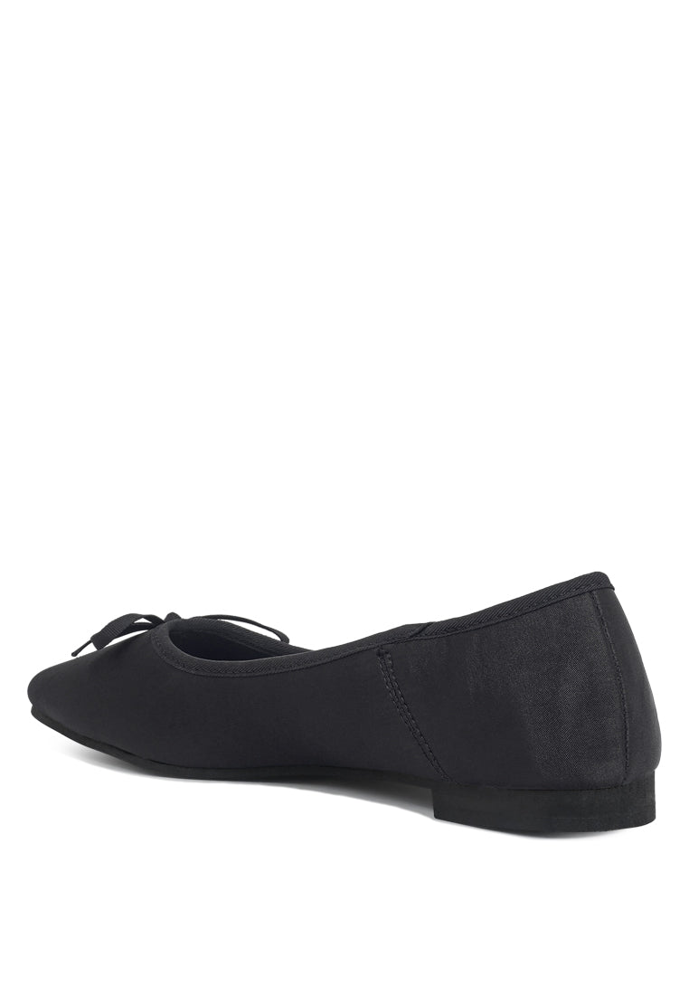 women bow detail satin ballerinas#color_black