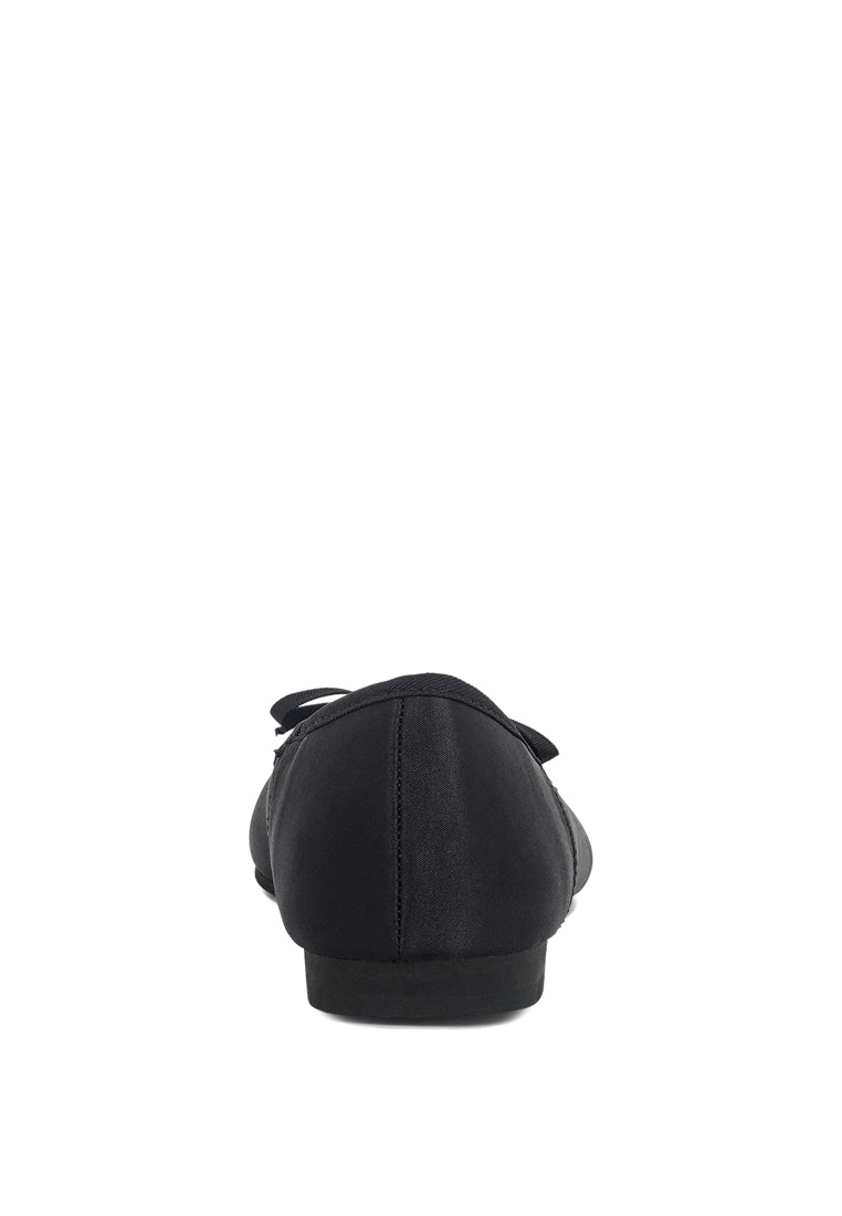 women bow detail satin ballerinas#color_off white