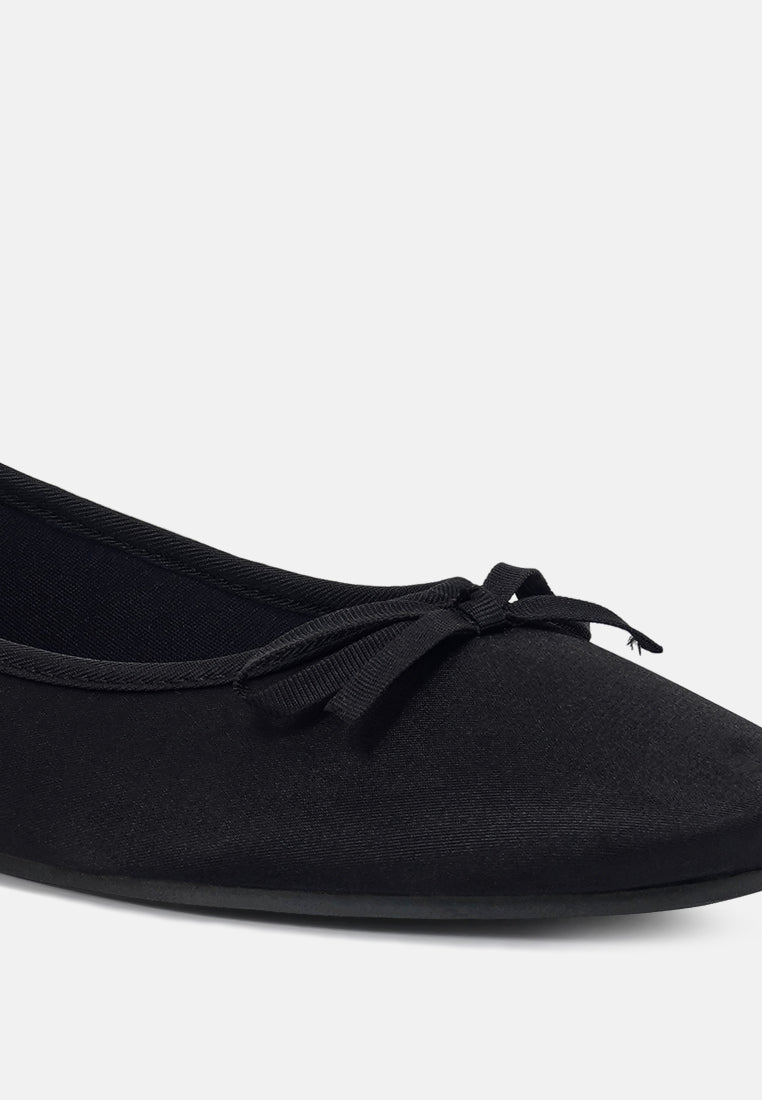 women bow detail satin ballerinas#color_black