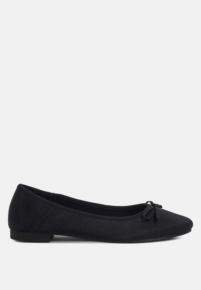 women bow detail satin ballerinas#color_black