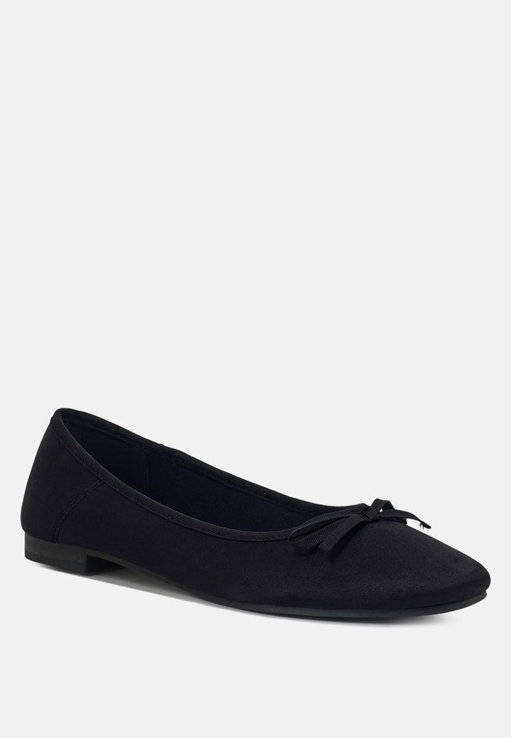 women bow detail satin ballerinas#color_black