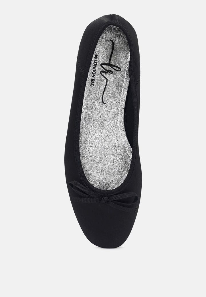 women bow detail satin ballerinas#color_black