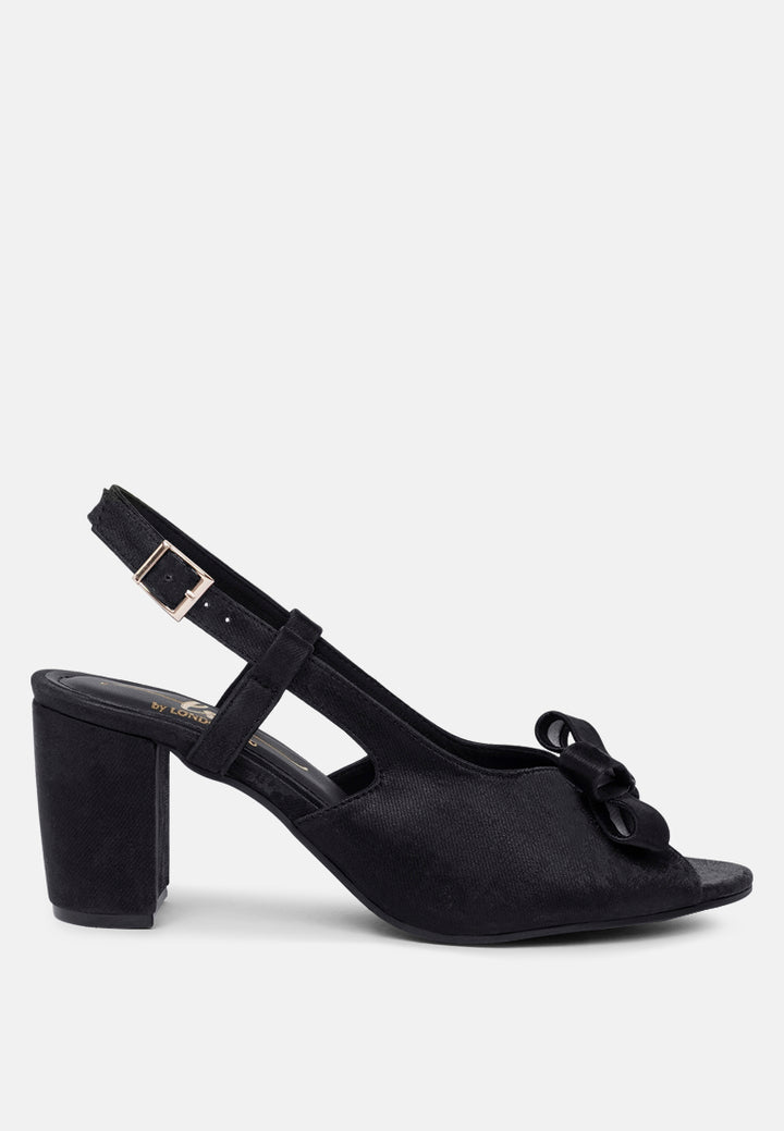 women the bow affair microfiber sandals#color_black