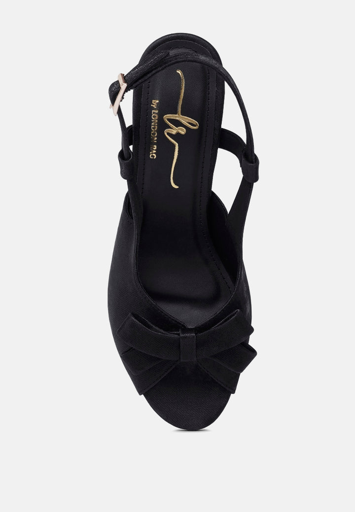 women the bow affair microfiber sandals#color_black