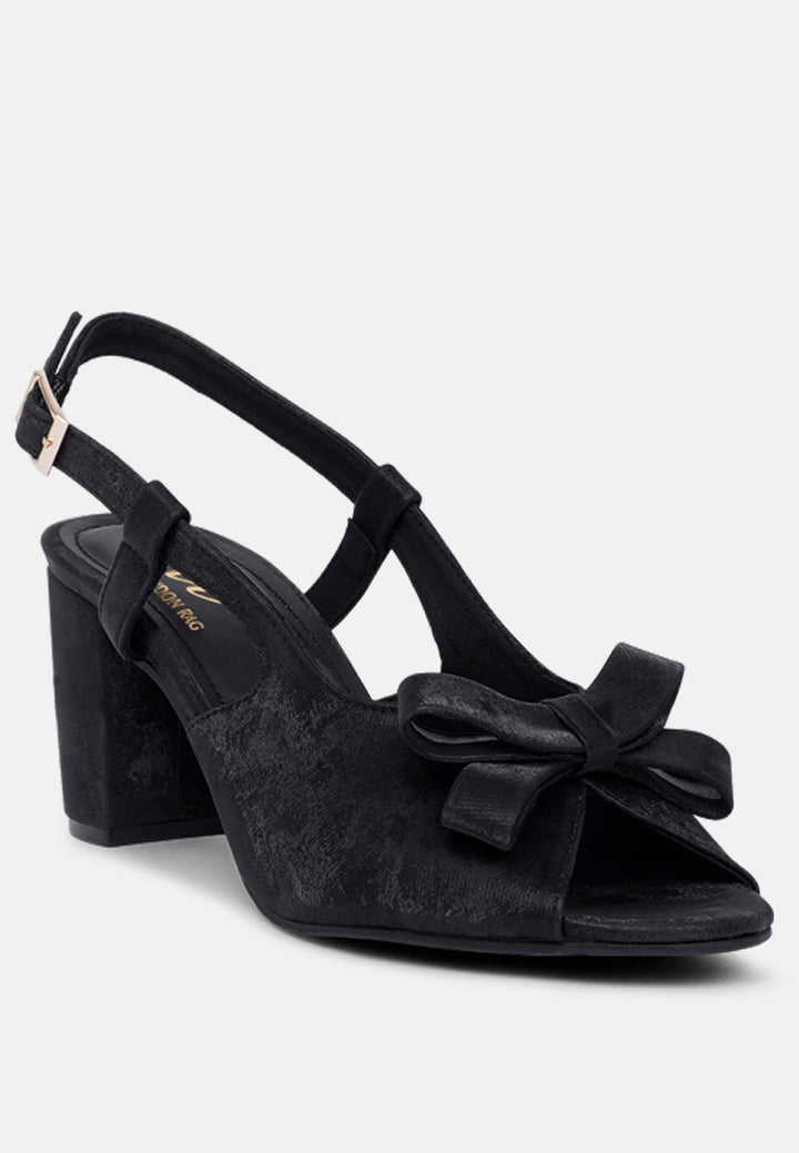 women the bow affair microfiber sandals#color_black
