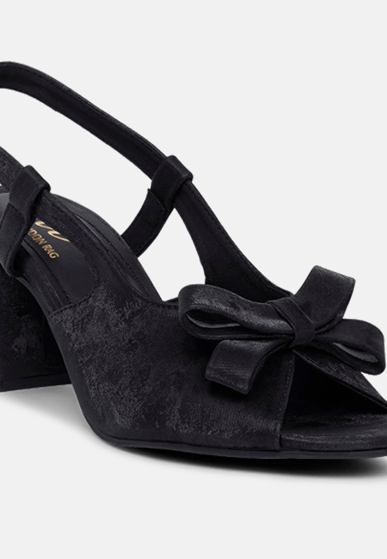 women the bow affair microfiber sandals#color_black
