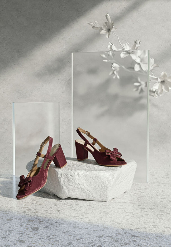 women the bow affair microfiber sandals#color_burgundy