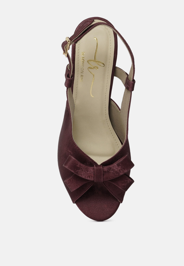 women the bow affair microfiber sandals#color_burgundy