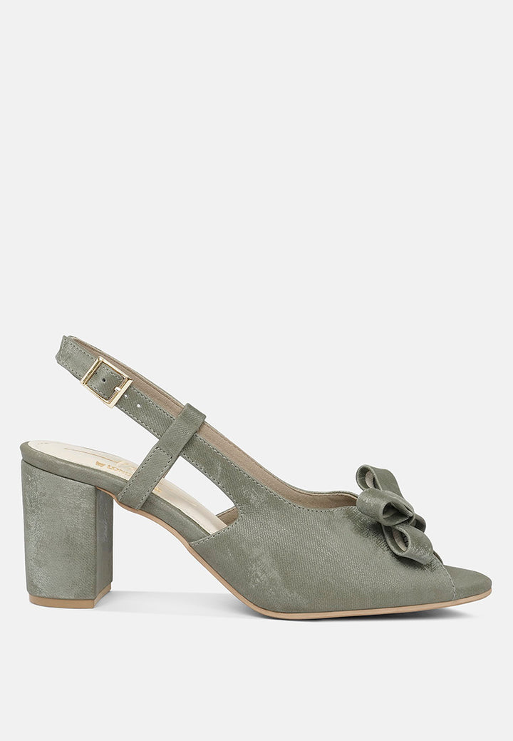 women the bow affair microfiber sandals#color_olive-green
