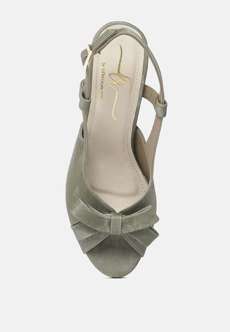 women the bow affair microfiber sandals#color_olive-green