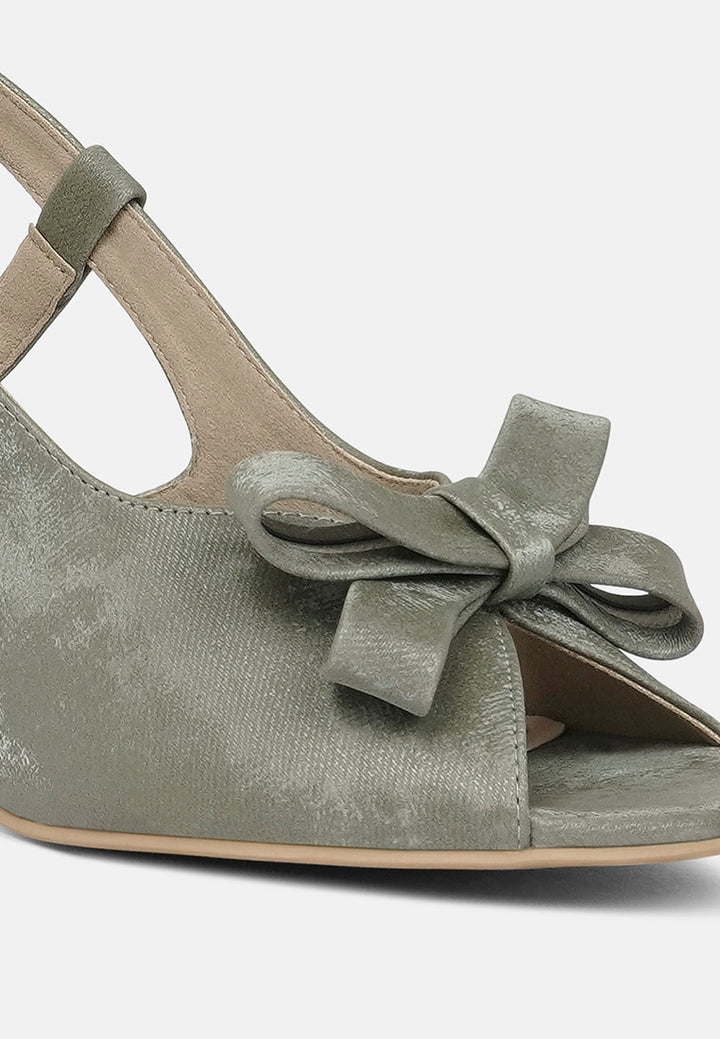 women the bow affair microfiber sandals#color_olive-green