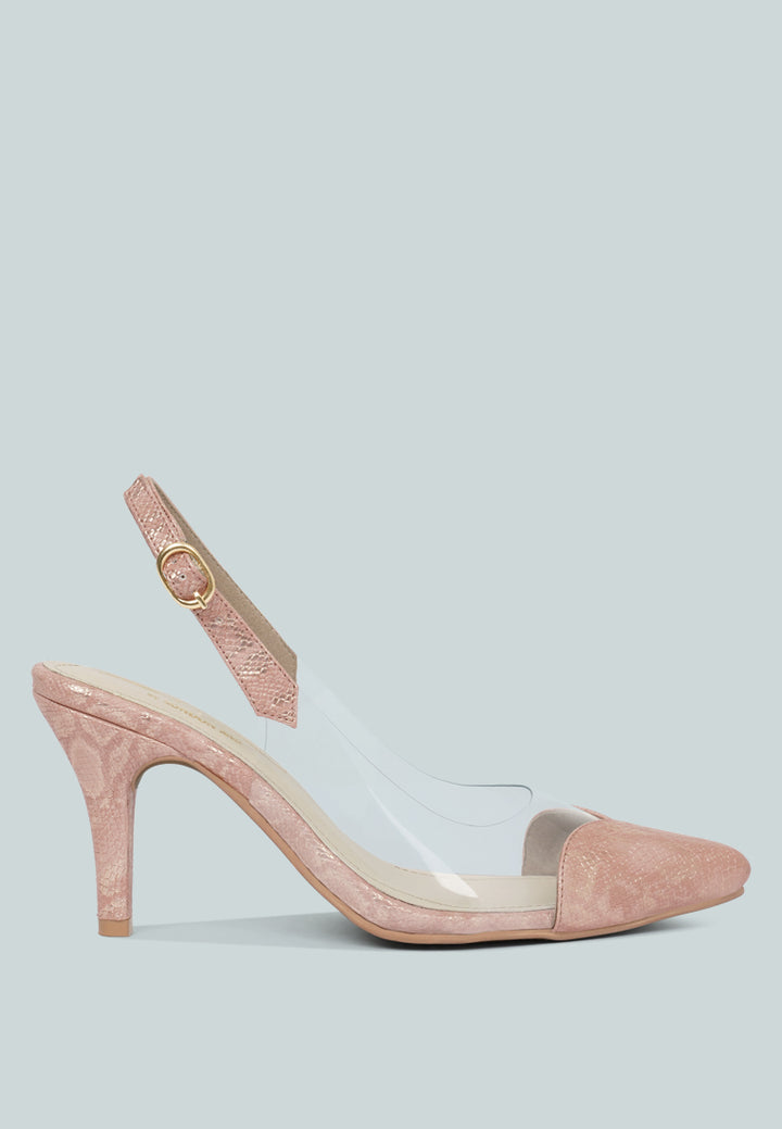 women pointed toe slingback heels#color_pink