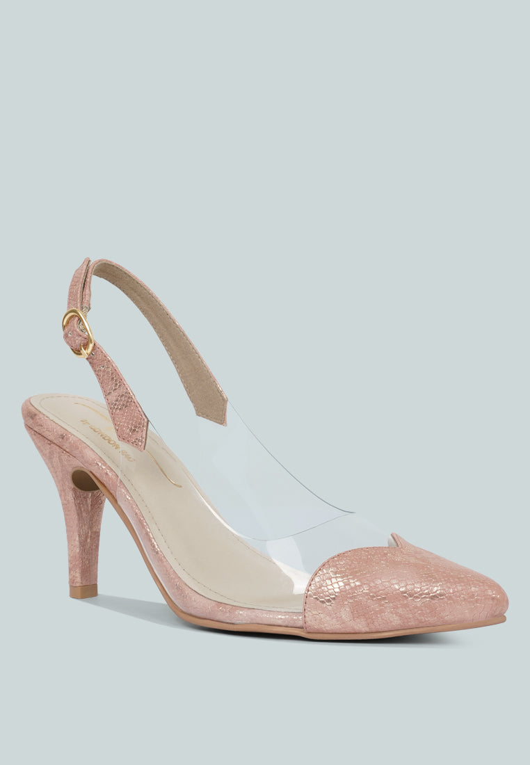 women pointed toe slingback heels#color_pink