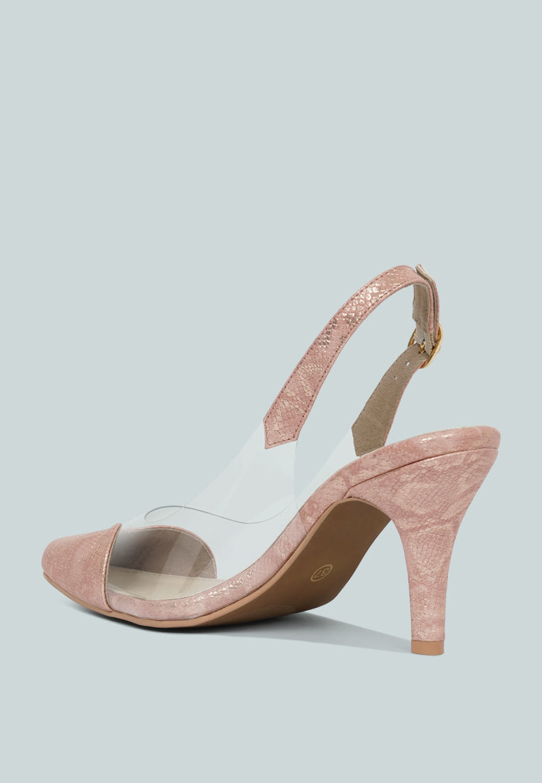 women pointed toe slingback heels#color_pink