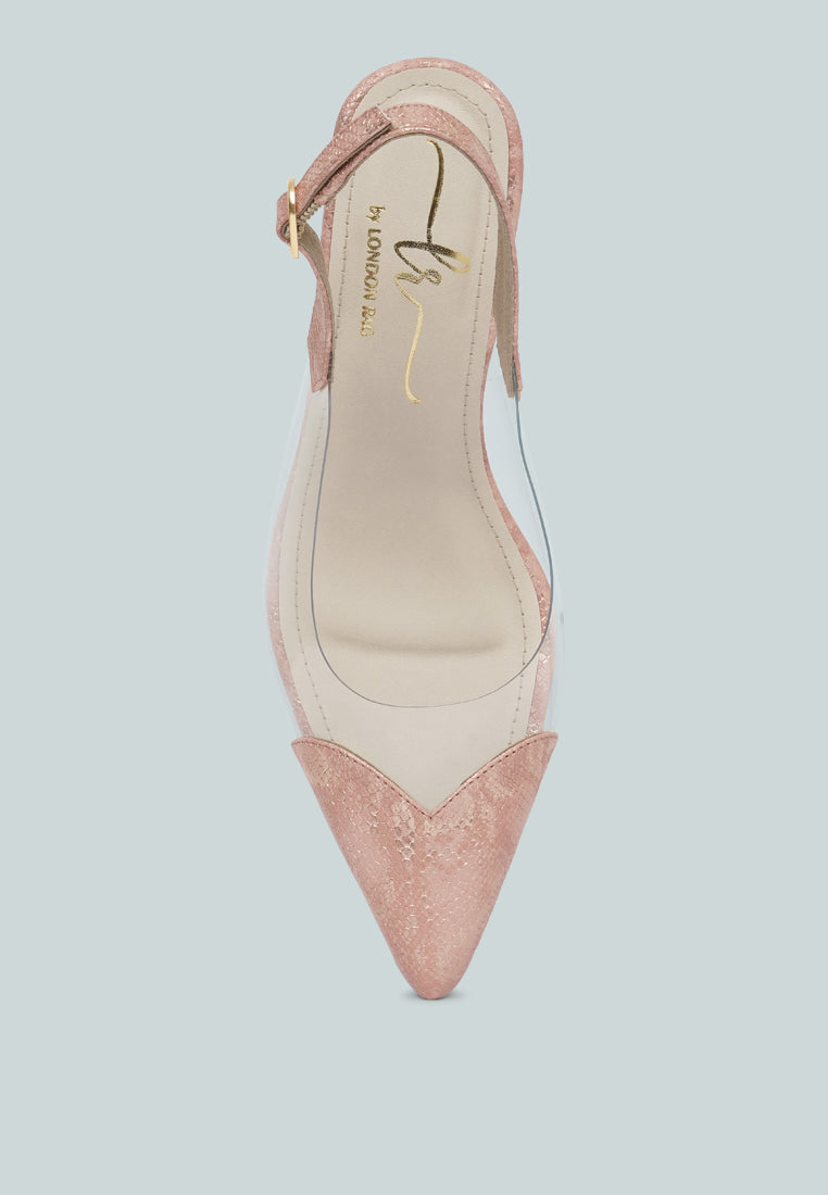women pointed toe slingback heels#color_pink
