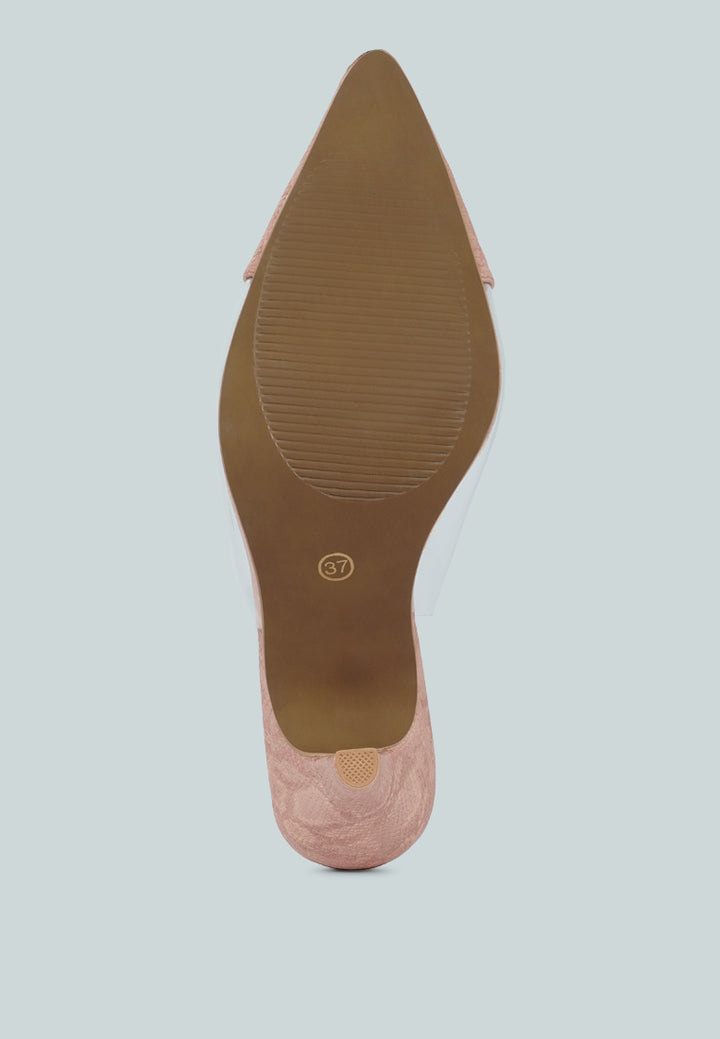 women pointed toe slingback heels#color_pink