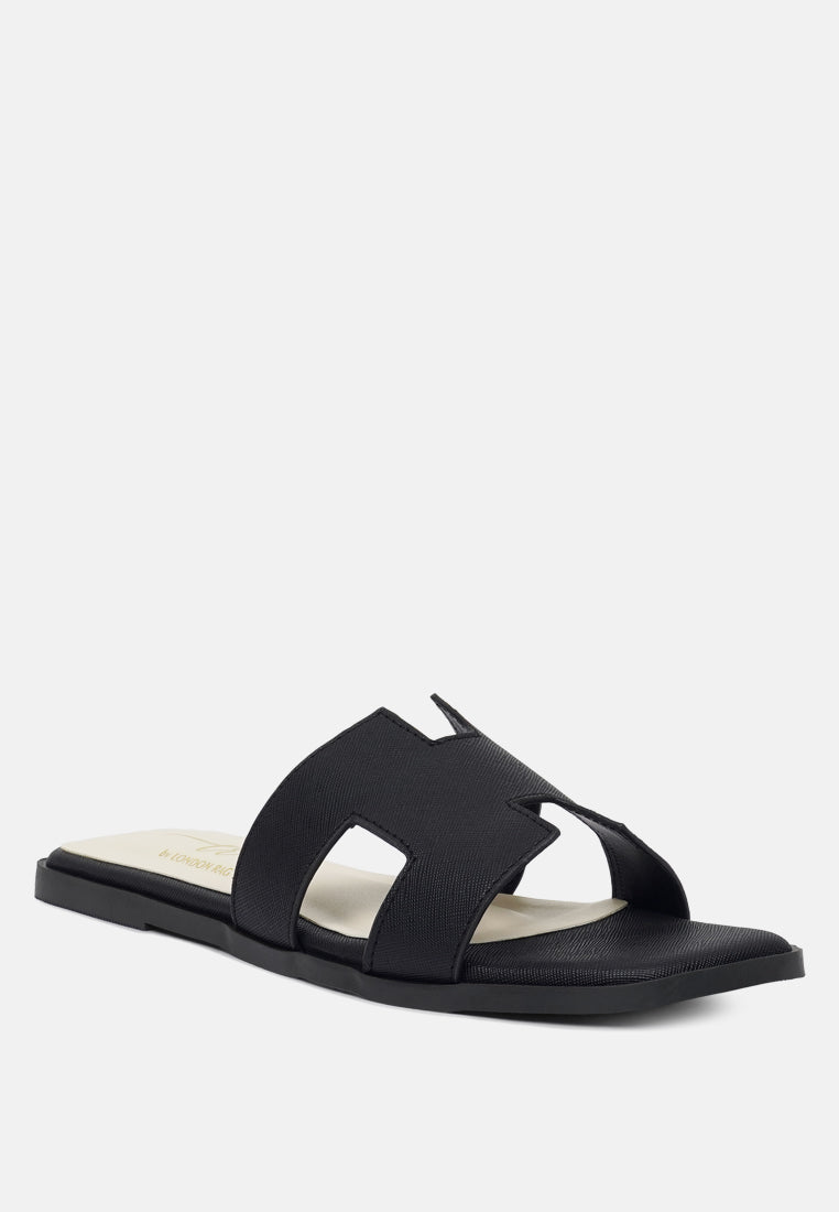 women square toe slip on flats#color_black