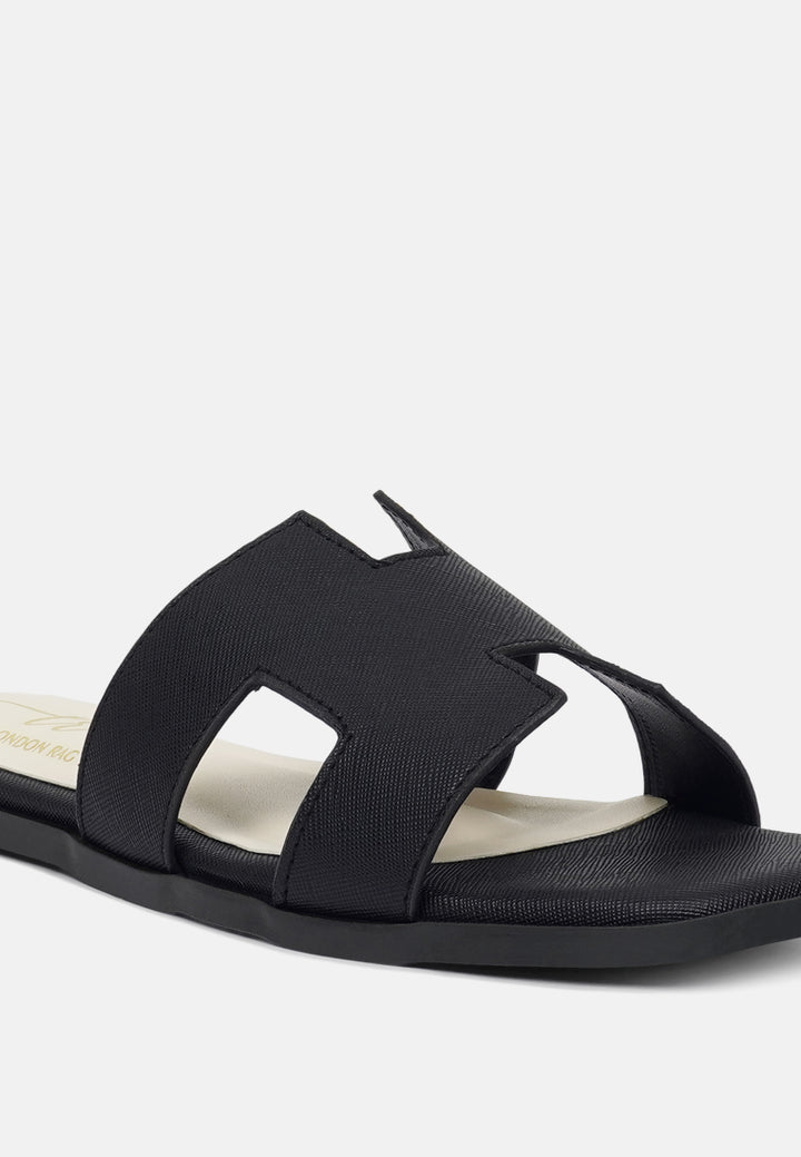 women square toe slip on flats#color_black