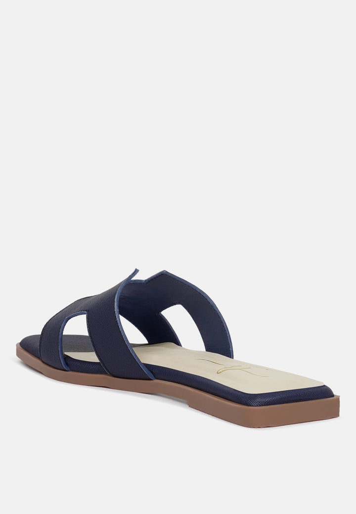 women square toe slip on flats#color_navy-blue