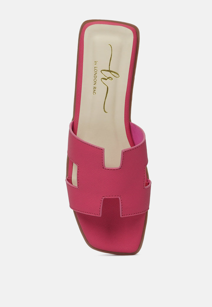 women square toe slip on flats#color_fuchsia