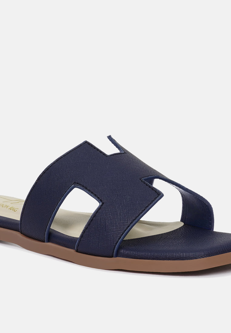 women square toe slip on flats#color_navy-blue