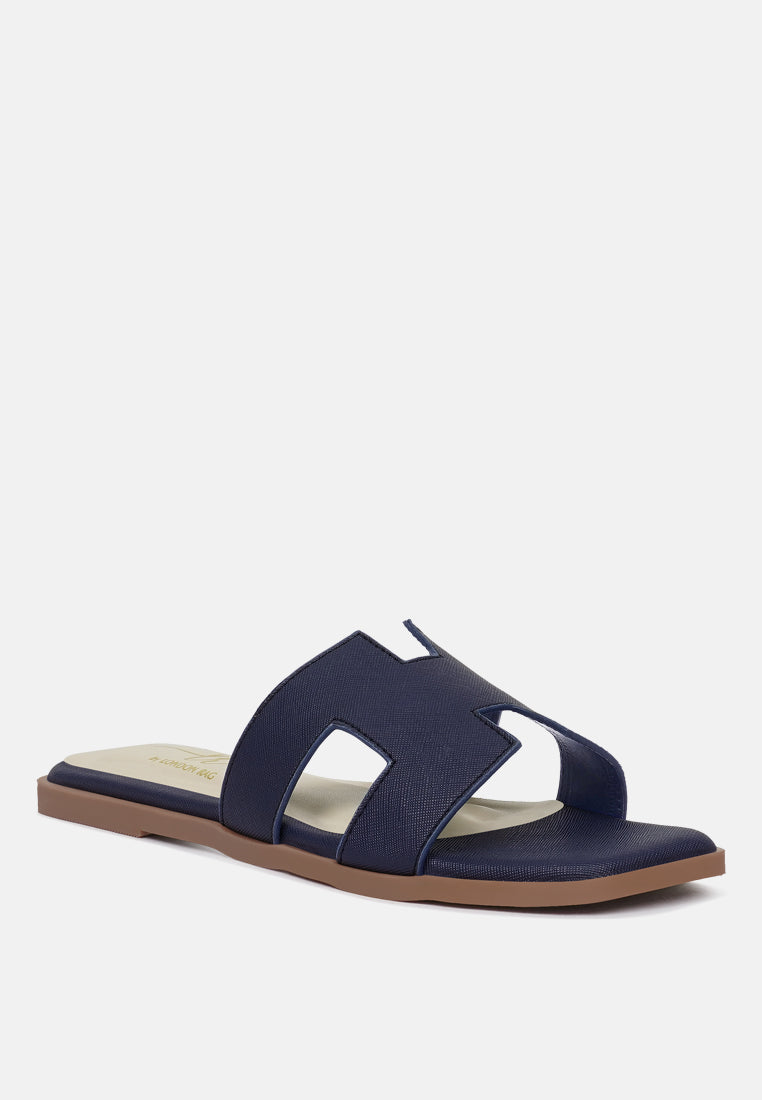 women square toe slip on flats#color_navy-blue