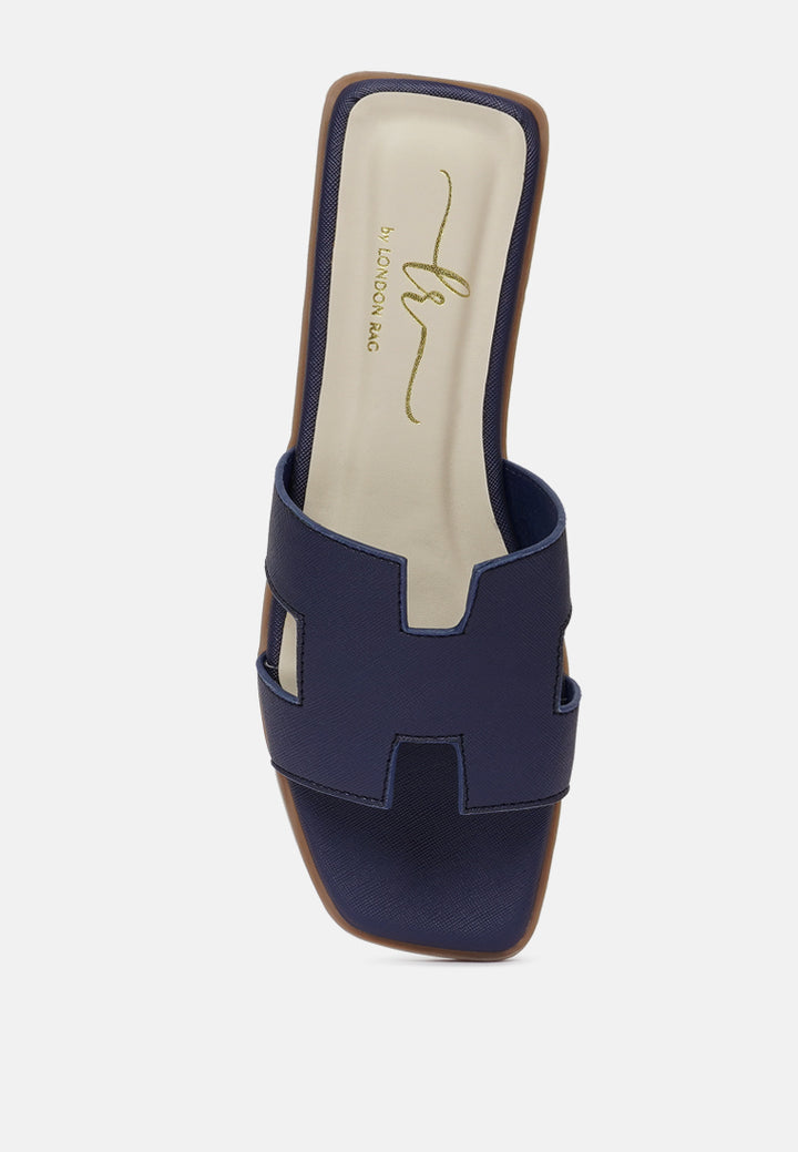 women square toe slip on flats#color_navy-blue