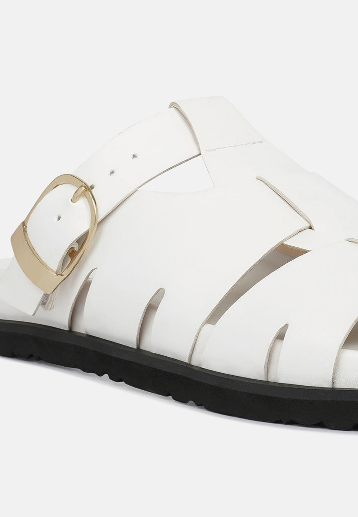 women faux leather slip on flats#color_white