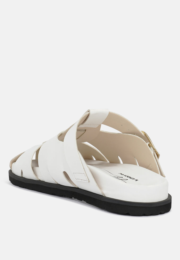 women faux leather slip on flats#color_white