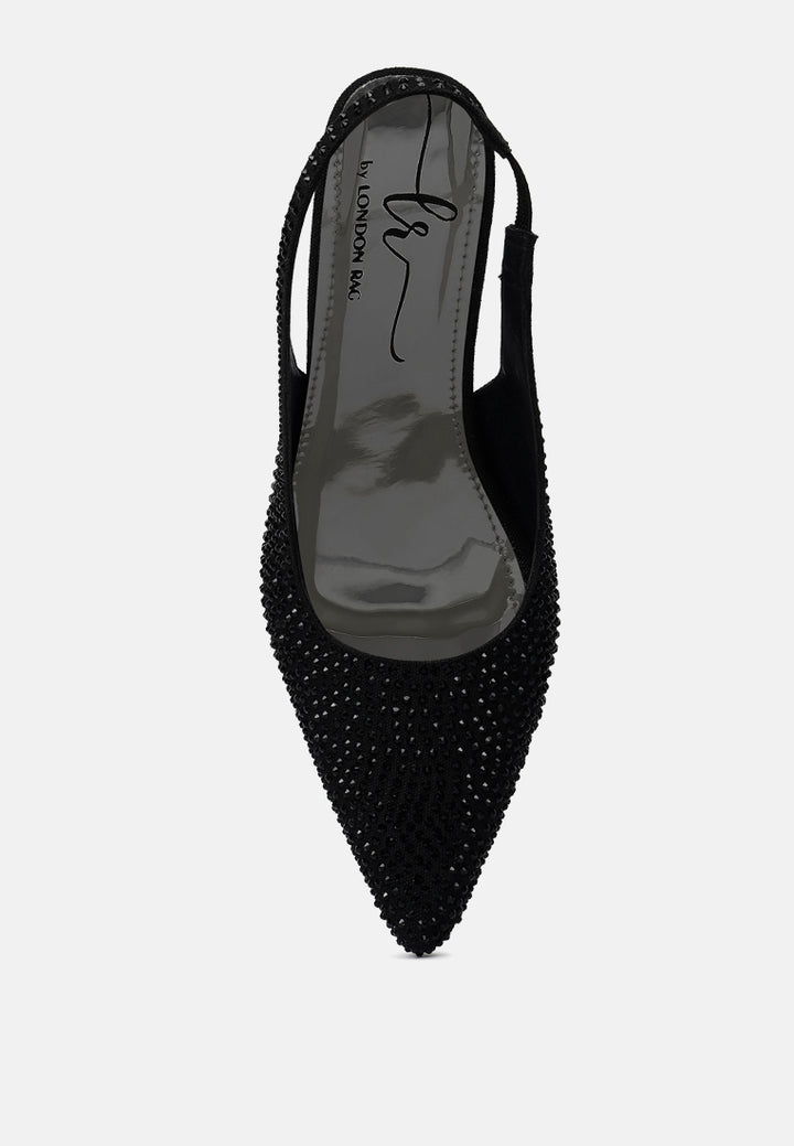 women rhinestonesâ slingbackâ pumps#color_black