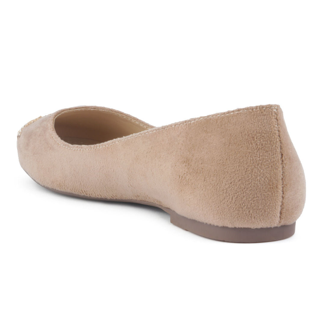 Beige Boat Island Suede Ballerinas